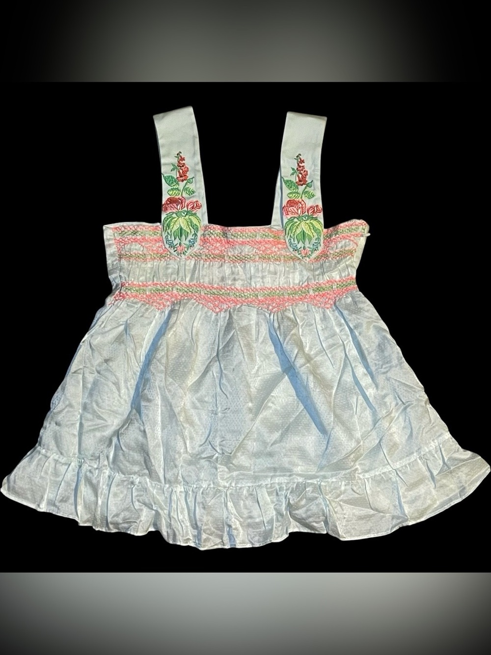MANOUSH - Women’s Babydoll Smock Cupcake Embroidered Floral Tank Top - NWT